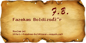 Fazekas Boldizsár névjegykártya